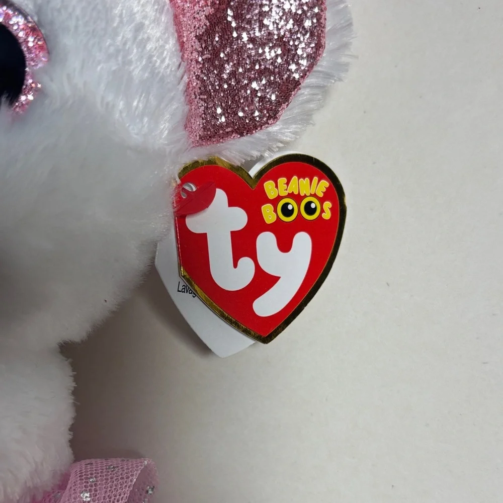 NWT TY Sparkly Mouse Plush - Nina White and Pink